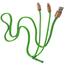 Zipzáros töltő kábel 80 cm, lightning + micro USB, zöld