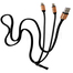 Zipzáros töltő kábel 80 cm, lightning + micro USB, fekete