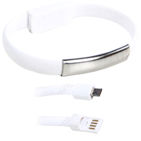  Karkötő töltő kábel, USB – micro USB, fehér 