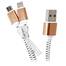 Zipzáros töltő kábel 80 cm, lightning + micro USB, fehér