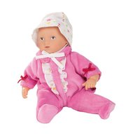  Mini Muffin GÖTZ baba, rózsaszín rugdalózóban, kék szemű, haj nélküli, 20 cm magas 