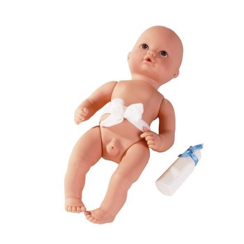 Newborn Aquini GÖTZ baba, haj nélküli, kék szemű, 33 cm magas, fiú