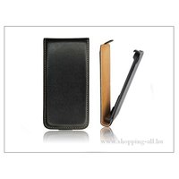  Slim Flip bőrtok - Samsung S5380 Wave Y - fekete 