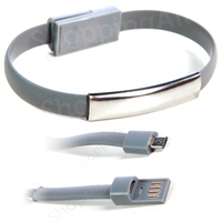  Karkötő töltő kábel, USB – micro USB, szürke 