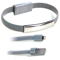 Karkötő töltő kábel, USB – Lightning, szürke