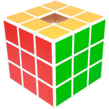 Rubik kocka mintás zsebkendőtartó doboz, 14,6 cm, fehér