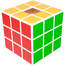 Rubik kocka mintás zsebkendőtartó doboz, 14,6 cm, fehér